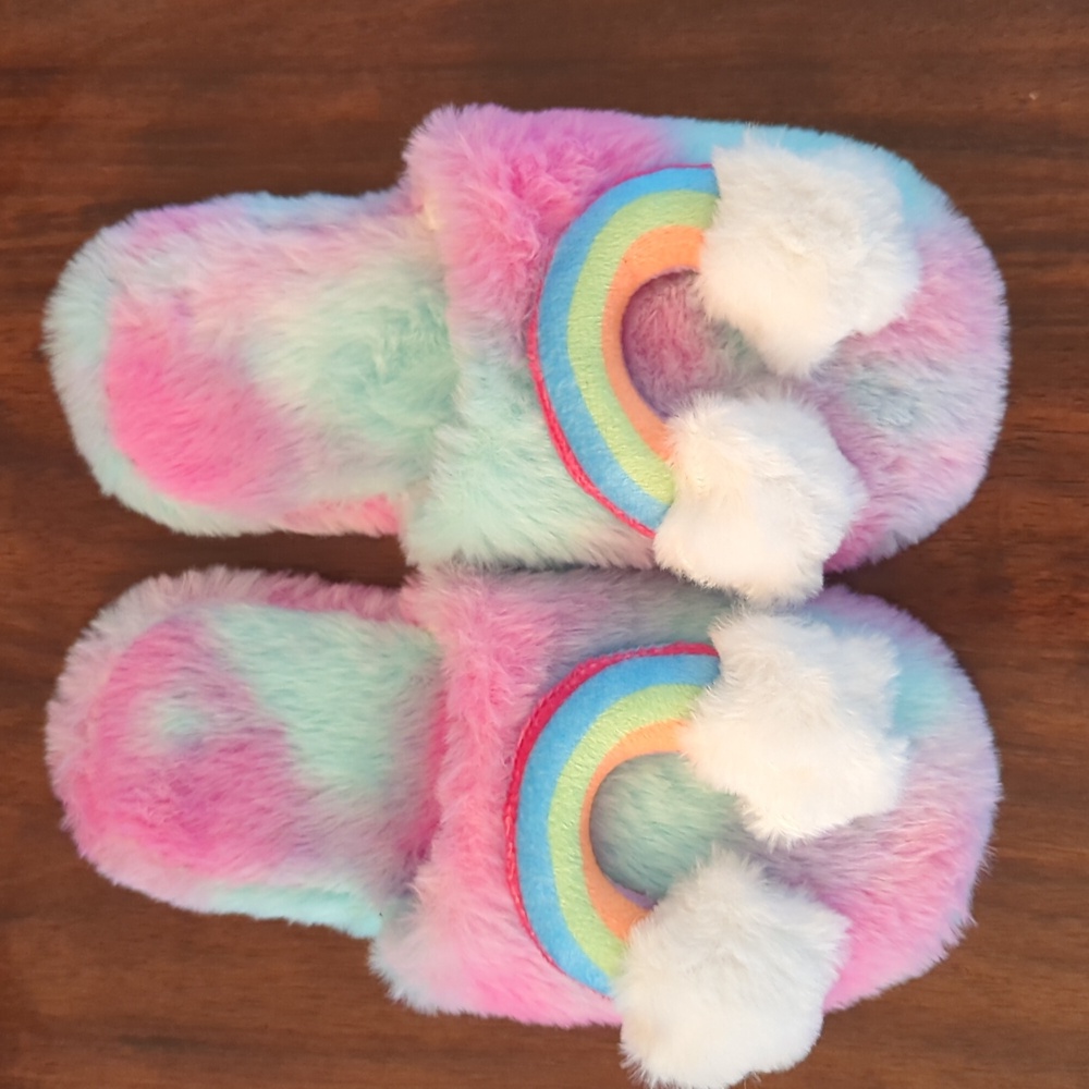 Girls Rainbow Slippers
